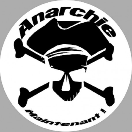 anarchiste blanc - 15x15cm - Autocollant(sticker)