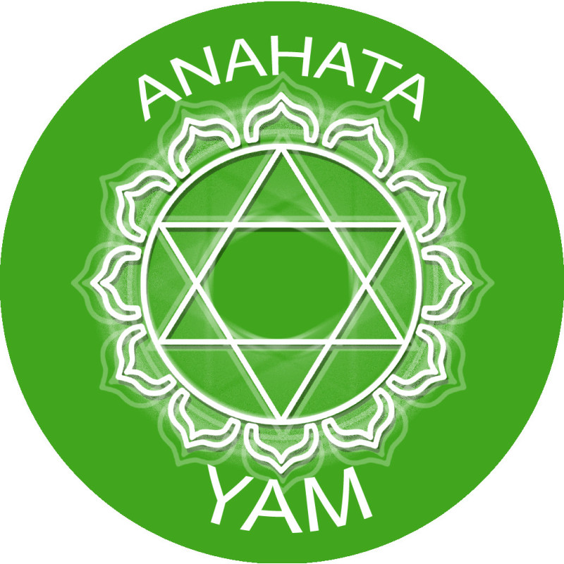 chakra YAM ANAHATA - 5cm - Sticker/autocollant