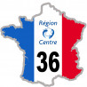 FRANCE 36 région Centre - 15x15cm - Autocollant(sticker)