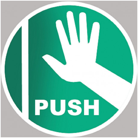 Push the door - 10cm - Autocollant(sticker)