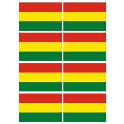 Drapeau Bolivie (8 fois 9.5x6.3cm) - Sticker/autocollant
