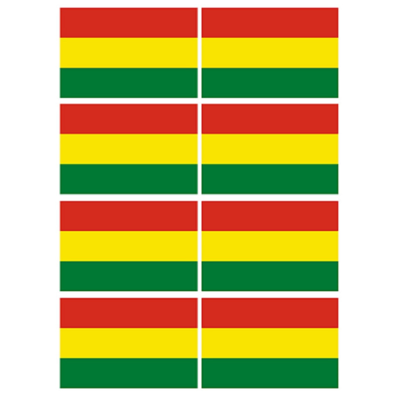 Drapeau Bolivie (8 fois 9.5x6.3cm) - Sticker/autocollant