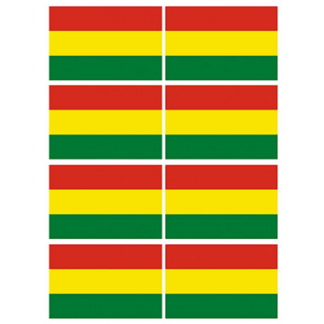 Drapeau Bolivie (8 fois 9.5x6.3cm) - Autocollant(sticker)