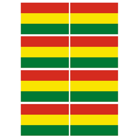 Drapeau Bolivie (8 fois 9.5x6.3cm) - Sticker/autocollant