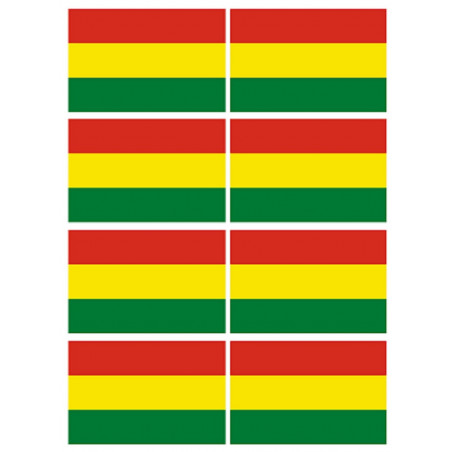 Drapeau Bolivie (8 fois 9.5x6.3cm) - Autocollant(sticker)