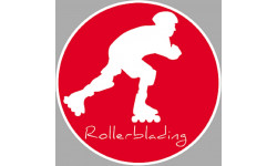 rollerblading rouge - 10cm - Autocollant(sticker)