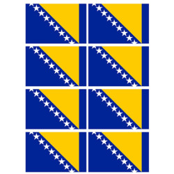 Drapeau Bosnie-Herzegovine (8 fois 9.5x6.3cm) - Sticker/autocollant