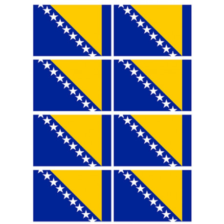 Drapeau Bosnie-Herzegovine (8 fois 9.5x6.3cm) - Autocollant(sticker)