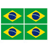 Drapeau Brésilien (4 fois 9.5x6.3cm) - Sticker/autocollant