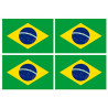 Drapeau Brésilien (4 fois 9.5x6.3cm) - Autocollant(sticker)