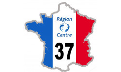 FRANCE 37 région Centre - 20x20cm - Autocollant(sticker)