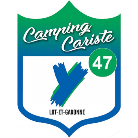 blason camping cariste Lot et Garonne 47 - 15x11.2cm - Autocollant(sticker)