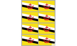 Drapeau Brunei (8 fois 9.5x6.3cm) - Autocollant(sticker)