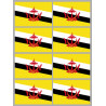 Drapeau Brunei (8 fois 9.5x6.3cm) - Autocollant(sticker)