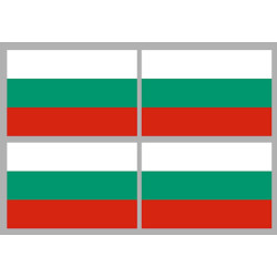 Drapeau Bulgarie (4 fois 9.5x6.3cm) - Sticker/autocollant