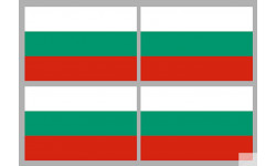 Drapeau Bulgarie (4 fois 9.5x6.3cm) - Autocollant(sticker)