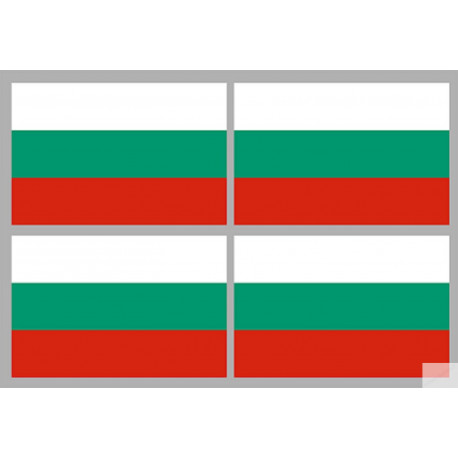 Drapeau Bulgarie (4 fois 9.5x6.3cm) - Autocollant(sticker)