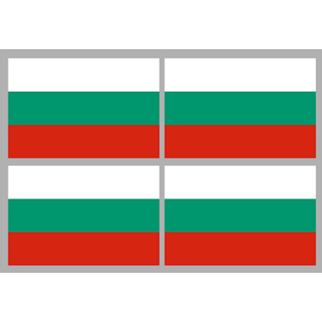 Drapeau Bulgarie (4 fois 9.5x6.3cm) - Sticker/autocollant