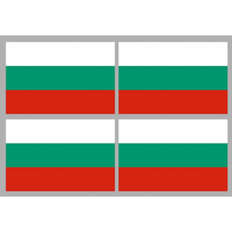 Drapeau Bulgarie (4 fois 9.5x6.3cm) - Autocollant(sticker)