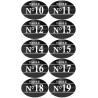 Numéros table de restaurant de 10 à 19 (10 fois 7x5cm) - Sticker/aut