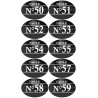 Numéros table de restaurant de 50 à 59 (10 fois 7x5cm) - Sticker/aut
