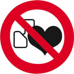 Interdit aux personnes portant un stimulateur cardiaque - 5cm - Sticke