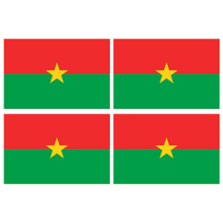 Drapeau Burkina Faso (4 fois 9.5x6.3cm) - Sticker/autocollant