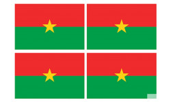 Drapeau Burkina Faso (4 fois 9.5x6.3cm) - Autocollant(sticker)