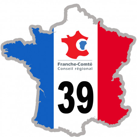 FRANCE 39 Région Franche Comté (5x5cm) - Autocollant(sticker)