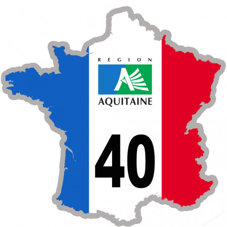 FRANCE 40 région Aquitaine (5x5cm) - Autocollant(sticker)