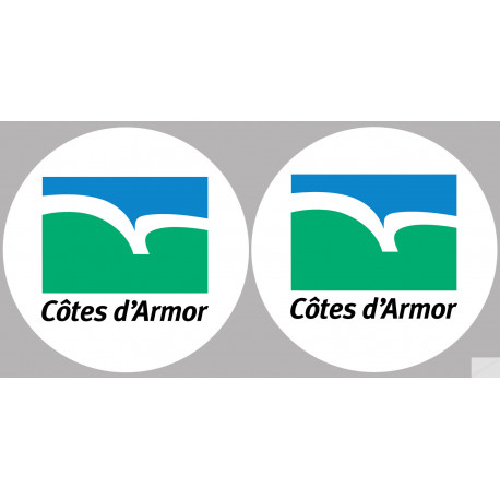 Département 22 Côtes-d'Armor (2 fois 10cm) - Autocollant(sticker)