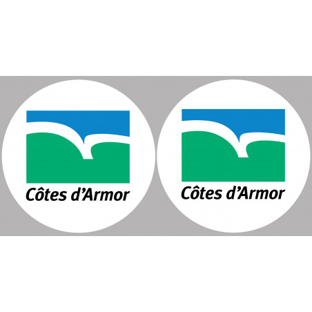 Département 22 Côtes-d'Armor (2 fois 10cm) - Autocollant(sticker)