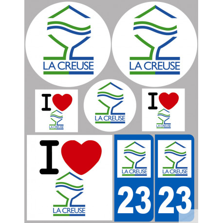 Département 23 la Creuse (8 autocollants variés) - Autocollant(sticker)