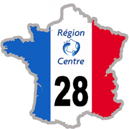 FRANCE 28 région Centre - 10x10cm - Autocollant(sticker)