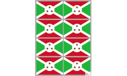 Drapeau Burundi (8 fois 9.5x6.3cm) - Autocollant(sticker)