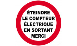 éteindre le compteur électrique en sortant (5cm) - Autocollant(sticker)