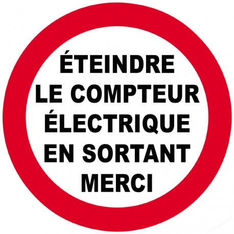 éteindre le compteur électrique en sortant (10cm) - Autocollant(sticker)