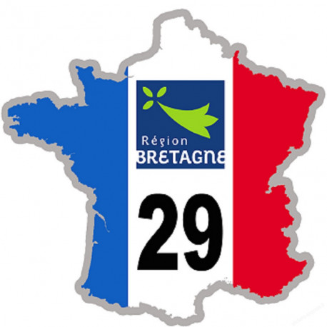 FRANCE 29 région Bretagne - 10x10cm - Autocollant(sticker)