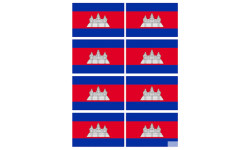 Drapeau Cambodge (8 fois 9.5x6.3cm) - Autocollant(sticker)