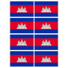 Drapeau Cambodge (8 fois 9.5x6.3cm) - Sticker/autocollant
