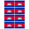 Drapeau Cambodge (8 fois 9.5x6.3cm) - Autocollant(sticker)