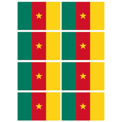 Drapeau Cameroun (8 fois 9.5x6.3cm) - Sticker/autocollant