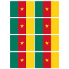 Drapeau Cameroun (8 fois 9.5x6.3cm) - Sticker/autocollant
