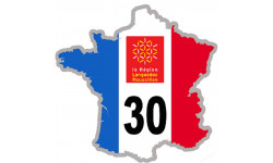 FRANCE 30 région Languedoc Roussillon - 10x10cm - Autocollant(sticker)