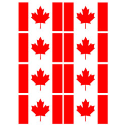 Drapeau Canada (8 fois 9.5x6.3cm) - Sticker/autocollant