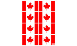 Drapeau Canada (8 fois 9.5x6.3cm) - Autocollant(sticker)