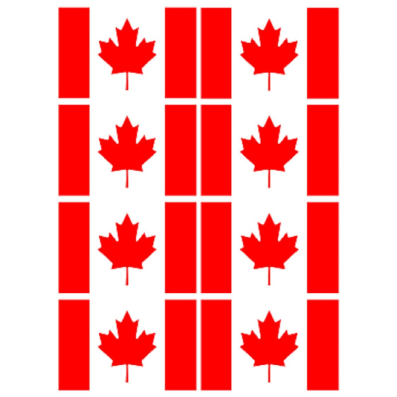 Drapeau Canada (8 fois 9.5x6.3cm) - Sticker/autocollant