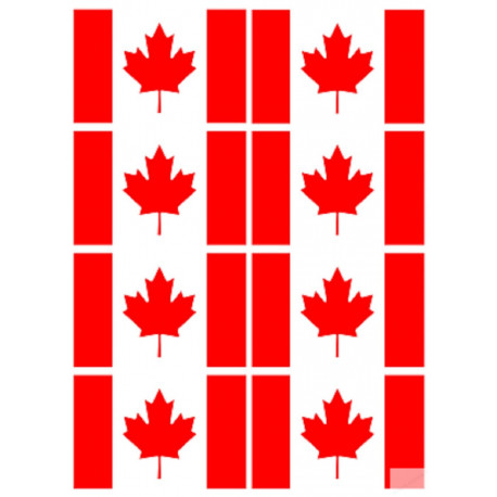 Drapeau Canada (8 fois 9.5x6.3cm) - Autocollant(sticker)