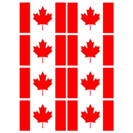 Drapeau Canada (8 fois 9.5x6.3cm) - Sticker/autocollant