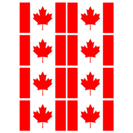Drapeau Canada (8 fois 9.5x6.3cm) - Autocollant(sticker)